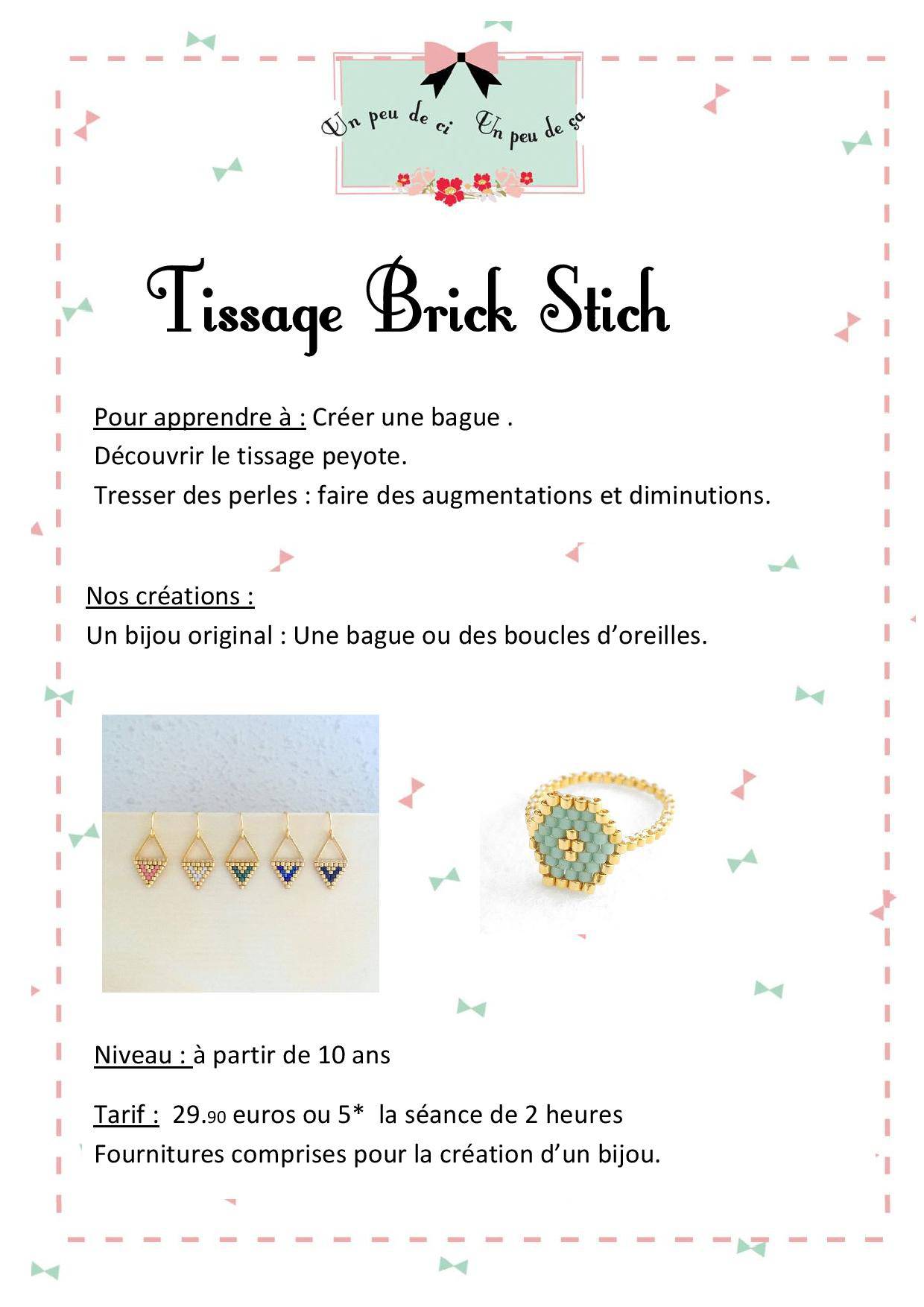 atelier bijoux granville un peu de ci brick stitch